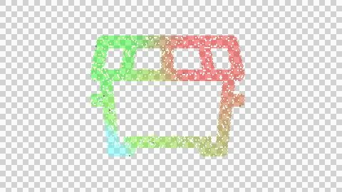 Icon dumpster is made up of LED square shapes. There are bright diodes and there Illustrazione stock