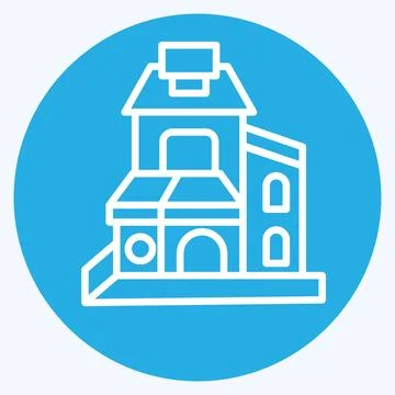Icon Duplex. related to Accommodations symbol. blue eyes style. simple desi.. Stock Illustration