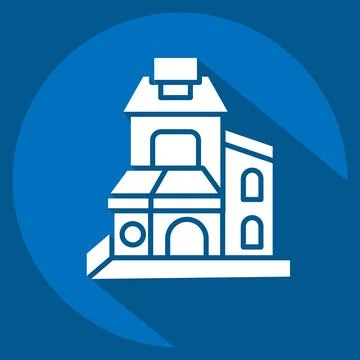 Icon Duplex. related to Accommodations symbol. long shadow style. simple de.. Stock Illustration