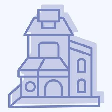Icon Duplex. related to Accommodations symbol. two tone style. simple desig.. Stock Illustration