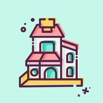 Icon Duplex. related to Accommodations symbol. MBE style. simple design edi.. Stock Illustration