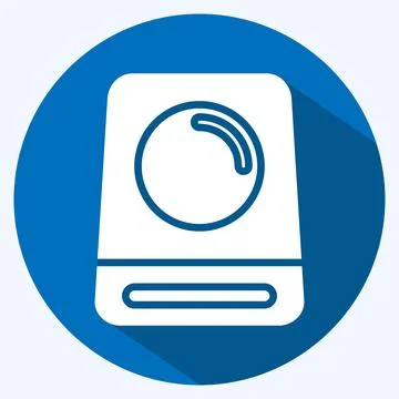 Icon DVD. suitable for Computer Components symbol. long shadow style. simple  Stock Illustration