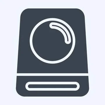 Icon DVD. suitable for Computer Components symbol. glyph style. simple design Stock-Illustration