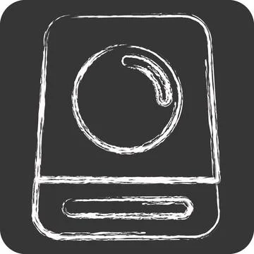 Icon DVD. suitable for Computer Components symbol. chalk Style. simple desi.. Stock Illustration