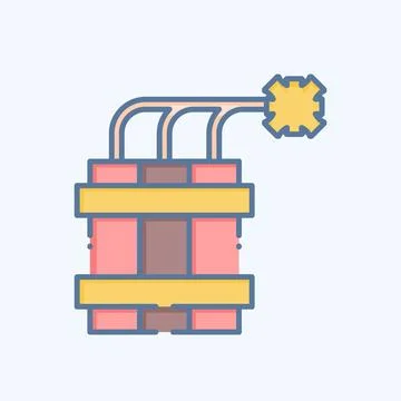 Icon Dynamite. related to Mining symbol. doodle style. simple design editab.. Stock Illustration