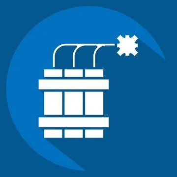 Icon Dynamite. related to Mining symbol. long shadow style. simple design e.. イラスト素材