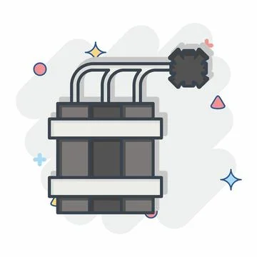 Icon Dynamite. related to Mining symbol. comic style. simple design editabl.. Stockillustratie