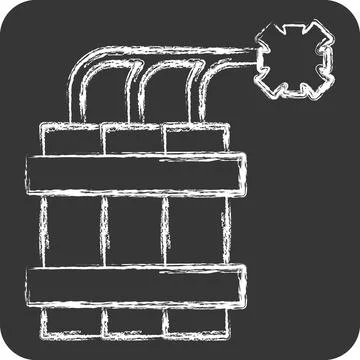 Icon Dynamite. related to Mining symbol. chalk Style. simple design editabl.. Stockillustratie