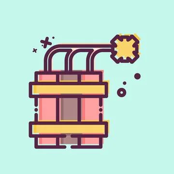 Icon Dynamite. related to Mining symbol. MBE style. simple design editable... 스톡 일러스트
