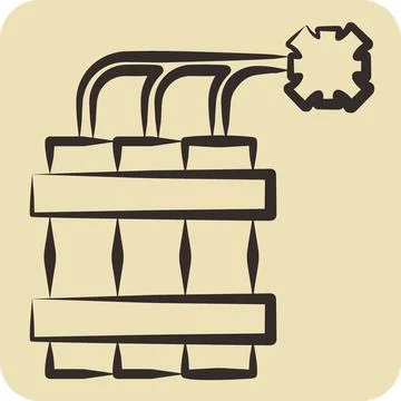 Icon Dynamite. related to Mining symbol. hand drawn style. simple design ed.. イラスト素材