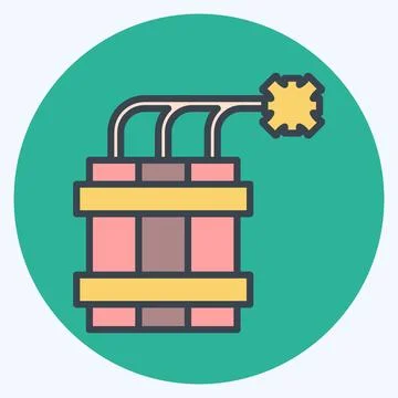 Icon Dynamite. related to Mining symbol. color mate style. simple design ed.. 스톡 일러스트
