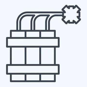 Icon Dynamite. related to Mining symbol. line style. simple design editable.. Illustrazione stock