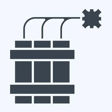 Icon Dynamite. related to Mining symbol. glyph style. simple design editabl.. Illustrazione stock