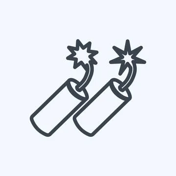 Icon Dynamite. suitable for Wild West symbol. line style. simple design edita 스톡 일러스트