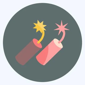 Icon Dynamite. suitable for Wild West symbol. flat style. simple design edita Illustrazione stock