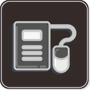 Icon E-Learning. related to Education symbol. Glossy Style. simple design e.. Illustrazione stock