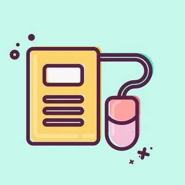 Icon E-Learning. related to Education symbol. MBE style. simple design edit.. 스톡 일러스트