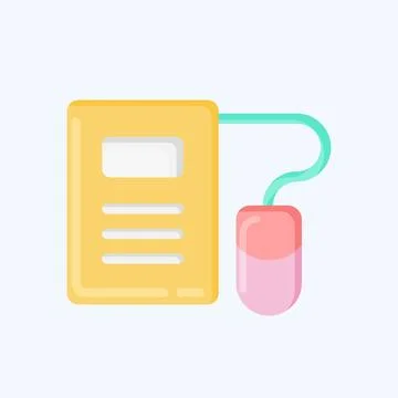 Icon E-Learning. related to Education symbol. flat style. simple design edi.. Stock Illustration