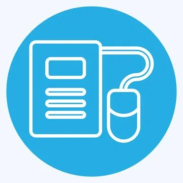 Icon E-Learning. related to Education symbol. blue eyes style. simple desig.. Illustrazione stock
