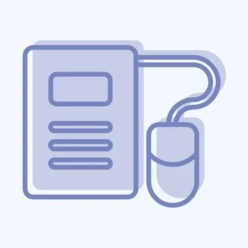 Icon E-Learning. related to Education symbol. two tone style. simple design.. 스톡 일러스트