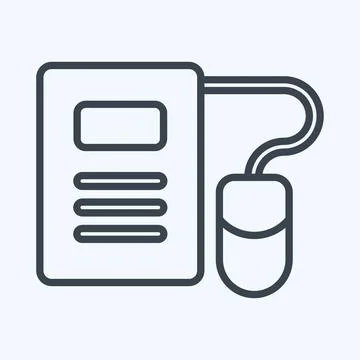 Icon E-Learning. related to Education symbol. line style. simple design edi.. Illustrazione stock