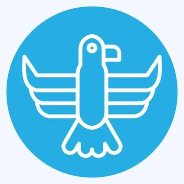 Icon Eagle. related to American Indigenous symbol. blue eyes style. simple .. Stock Illustration
