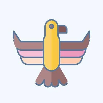 Icon Eagle. related to American Indigenous symbol. doodle style. simple des.. Stock Illustration