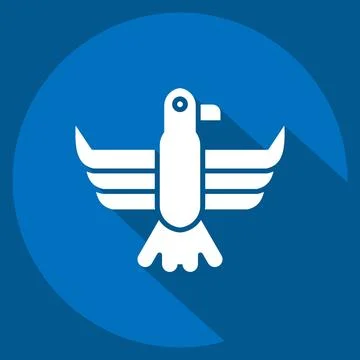Icon Eagle. related to American Indigenous symbol. long shadow style. simpl.. Stock Illustration
