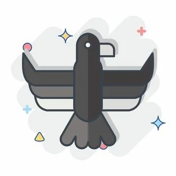 Icon Eagle. related to American Indigenous symbol. comic style. simple desi.. Stock Illustration
