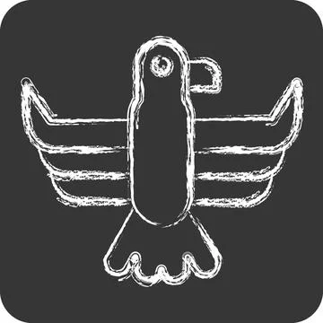Icon Eagle. related to American Indigenous symbol. chalk Style. simple desi.. Stock Illustration