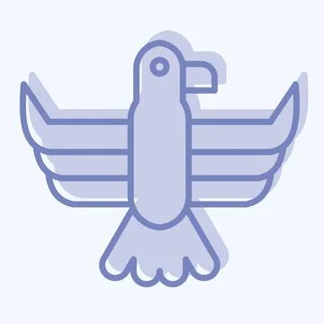 Icon Eagle. related to American Indigenous symbol. two tone style. simple d.. Stock Illustration