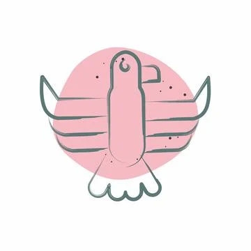 Icon Eagle. related to American Indigenous symbol. Color Spot Style. simple.. Stock Illustration