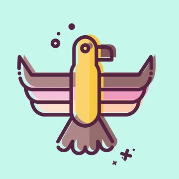 Icon Eagle. related to American Indigenous symbol. MBE style. simple design.. Stock Illustration