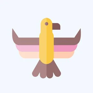 Icon Eagle. related to American Indigenous symbol. flat style. simple desig.. Stock Illustration