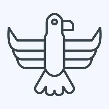 Icon Eagle. related to American Indigenous symbol. line style. simple desig.. Stock Illustration