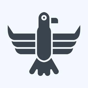Icon Eagle. related to American Indigenous symbol. glyph style. simple desi.. Stock Illustration
