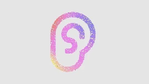 Icon ear is made up of LED square shapes that shimmer and flicker. There are Stock Footage 297244952