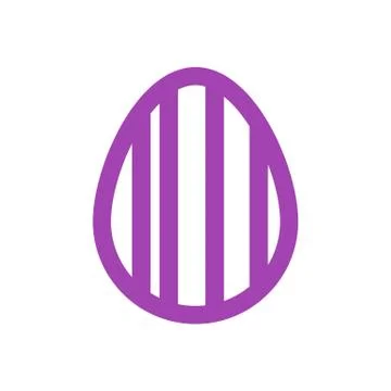 Icon Easter egg colored holiday icon isolated Stock Illustration