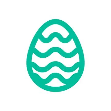 Icon Easter egg colored holiday icon isolated Stock Illustration