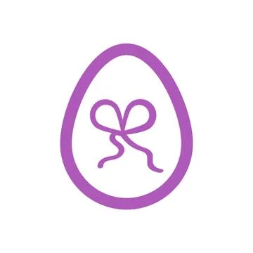 Icon Easter egg colored holiday icon isolated Stock Illustration