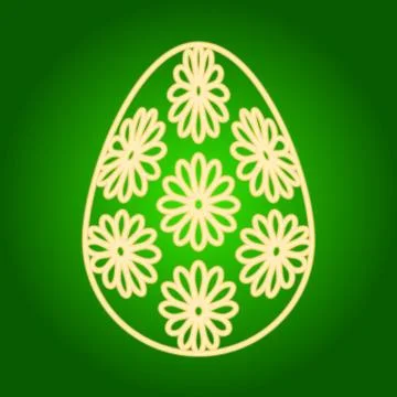 Icon of easter egg with flower pattern Stock Illustration
