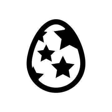 Icon Easter eggs without color. Holiday icon. Stock Illustration