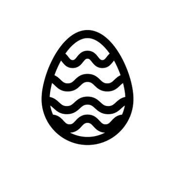 Icon Easter eggs without color. Holiday icon. Stock Illustration