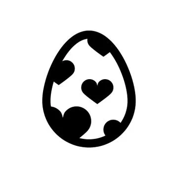 Icon Easter eggs without color. Holiday icon. Stock Illustration