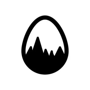 Icon Easter eggs without color. Holiday icon. Stock Illustration