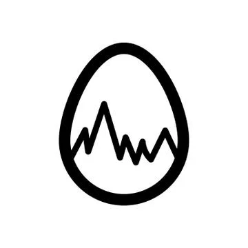 Icon Easter eggs without color. Holiday icon. Stock Illustration