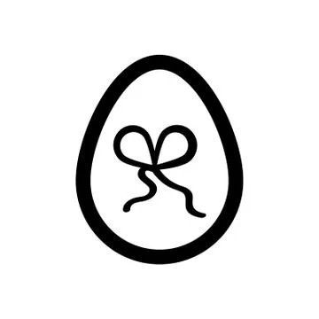 Icon Easter eggs without color. Holiday icon. Stock Illustration