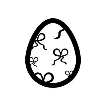 Icon Easter eggs without color. Holiday icon. Stock Illustration