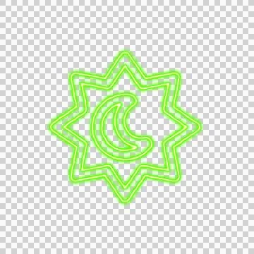 Icon eclipse from the flow of energy of green color. Shimmering neon Ilustração Stock
