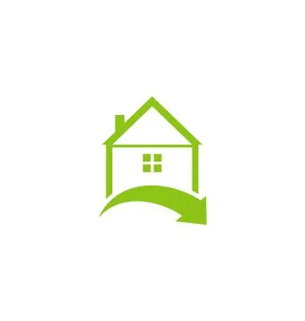 Icon eco home with leaf isolated on white background Ilustración de archivo